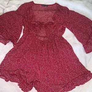 SHEIN size L, red and white spotted romper